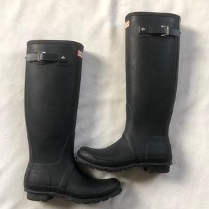 Matte Black Hunter Rain Boots